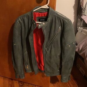 Diesel Men’s Gray Leather Jacket Size Small